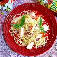桃と生ハムの冷製パスタ🍑