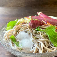 実山椒の塩漬け梅肉サラダ蕎麦|9421beruさん