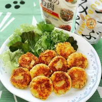 大豆ミートとコーン缶の芋お焼き|アスママさん
