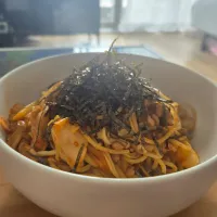 納豆キムチパスタ