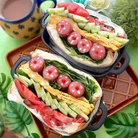 はなちゃん家のわんぱくサンド🌟🥪💛🧡💙|🌼はなちゃん🌼さん
