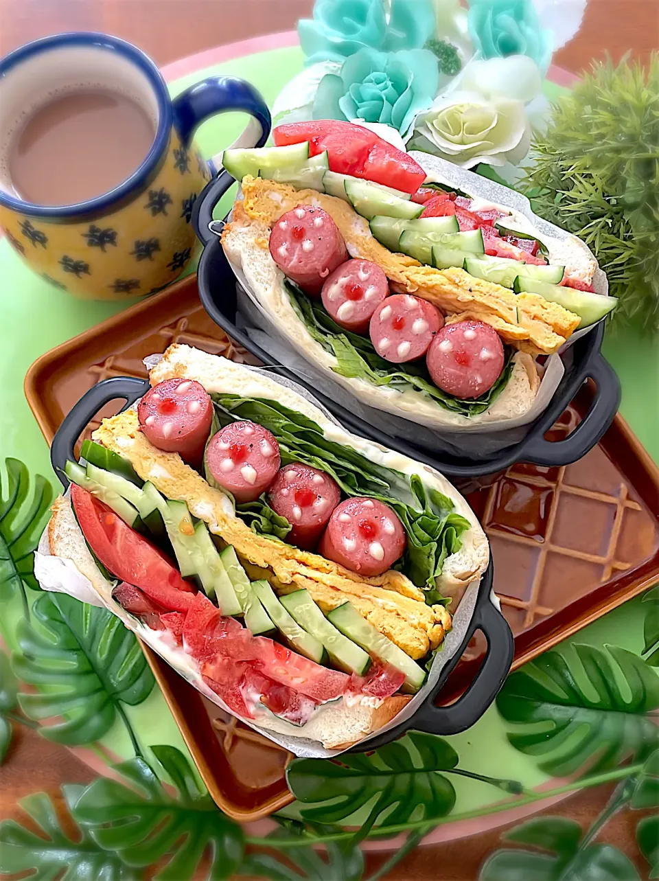 はなちゃん家のわんぱくサンド🌟🥪💛🧡💙|🌼はなちゃん🌼さん