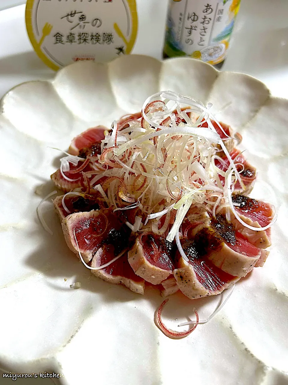 由美さんの料理 まぐろの炙り　あおさとゆずのドレッシングかけて😋|由美さん