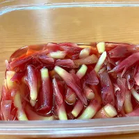 茗荷は高いけど、茗荷の茎は激安で作り置き