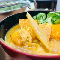 かぼちゃの冷たい味噌汁/枝豆|ご飯はん♪さん