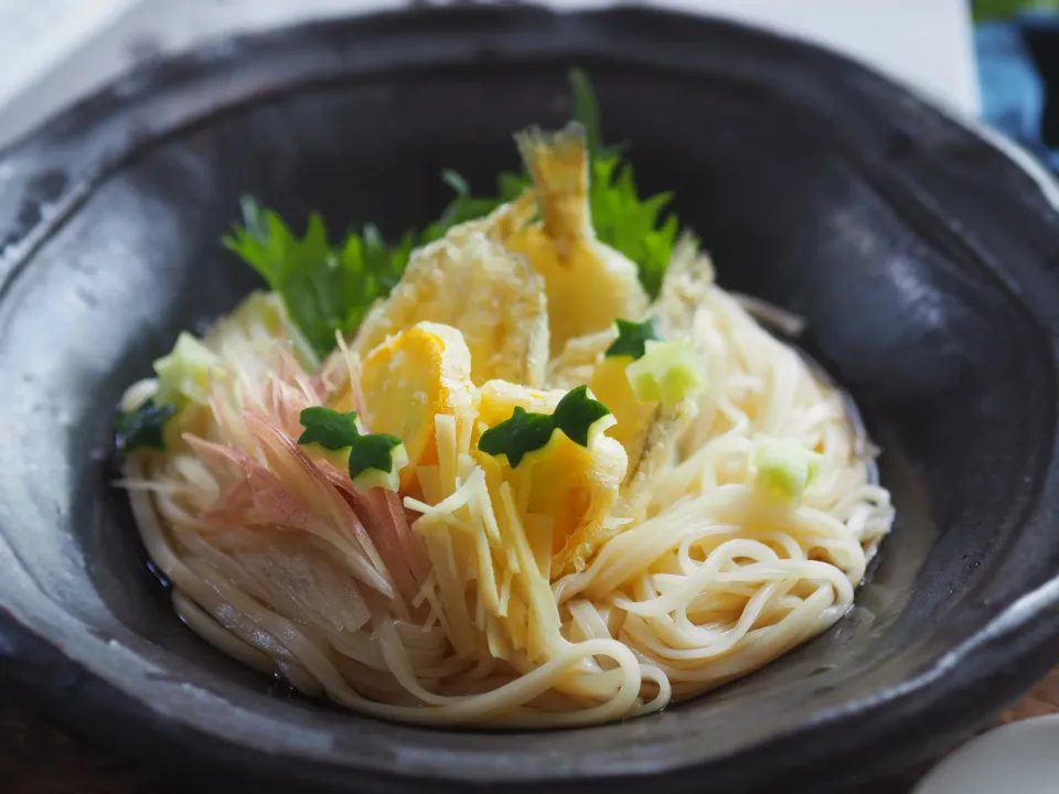 夏のキス天のせぶっかけ稲庭うどん|puchan_cafeさん