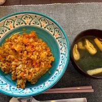 にんにく辣油豆板醤チャーハン|きなこさん
