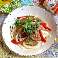 豚肉と野菜のピリ辛冷やしうどん🌻|ringonamaさん