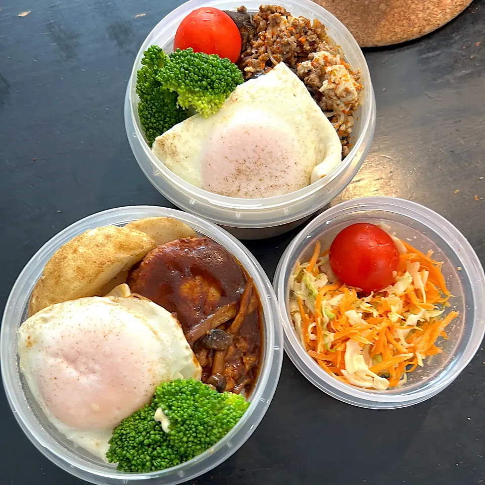 ハンバーグ、ポテト、目玉焼き、サラダ|hanakoさん