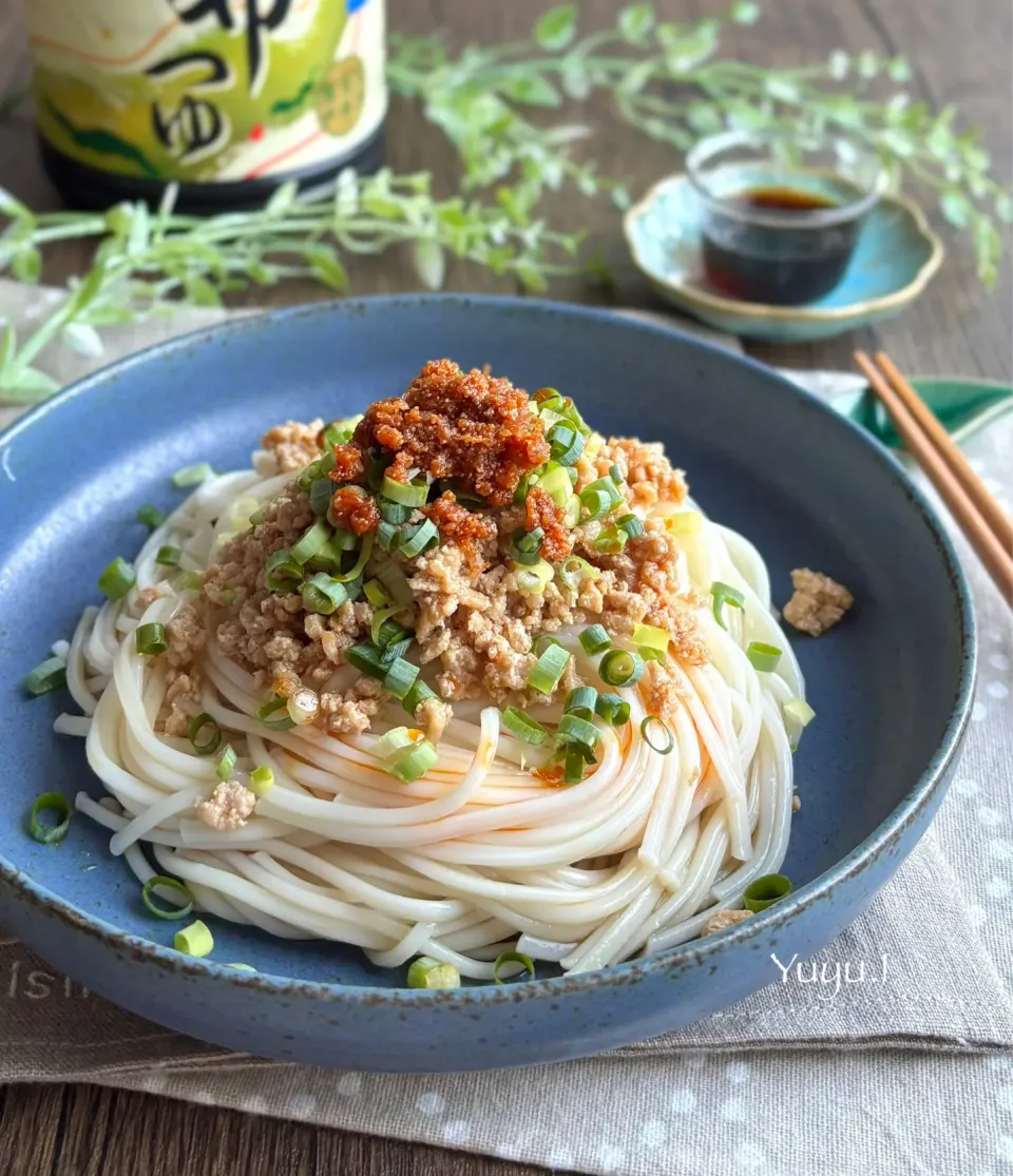 明太ラー油のまぜそば風うどん|ゆーこどんさん