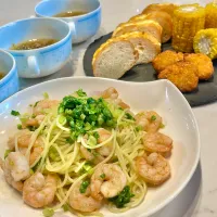 エビと小松菜のパスタ。他。|ぎんさん