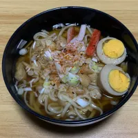 かけうどんに煮卵トッピング|料理好きなじいさまさん