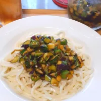山形だしで冷やしうどん🎶
