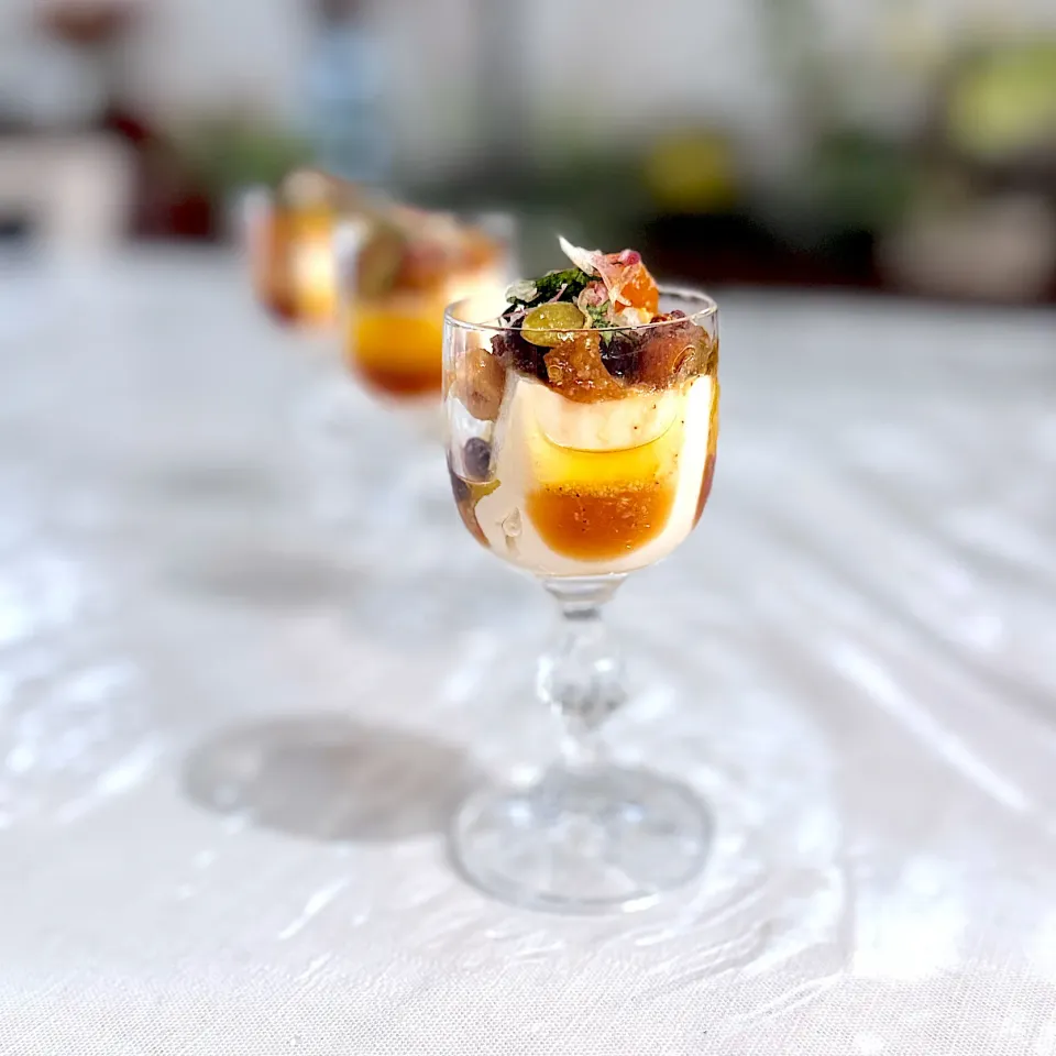 りんりんさんの料理 ナッツとお芋のコンフィの冷奴 香味だれ仕立て|りんりんさん