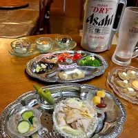 次女産後２週間アルコール解禁祝い生ビール樽のためのアペタイザ💐