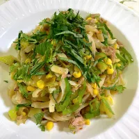 ツナとピーマン🫑とオリーブのオイルですっきりフィットチーネ🍝|keitanさん