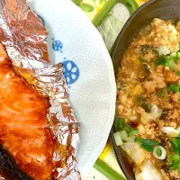 ゴーヤチャンプル風、焼き鮭|まみみさん