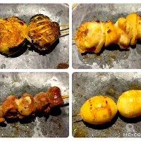 8月1日・［焼鳥コース🐥］⑨ナス・多分セセリ💦・ハツ・うずら😋✨（ハツとうずらは半生でした😅💦）|山勝さん