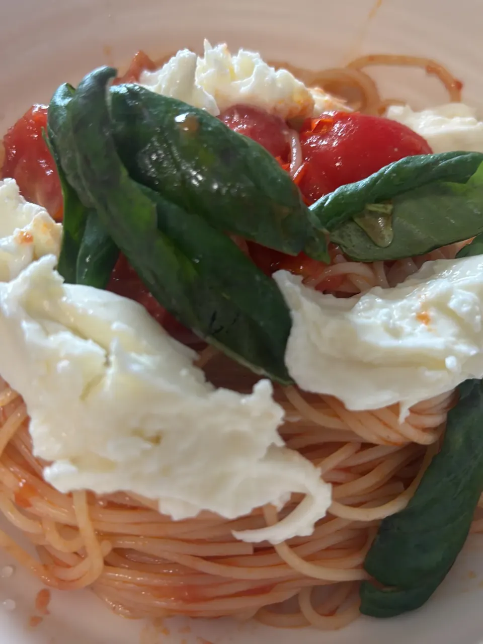 トマトとモッツァレラチーズとバジルの冷製パスタ|ハンバーグうーたんさん