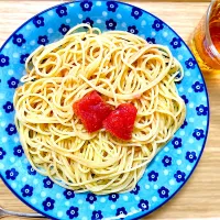 昼食 明太子パスタ|ふわふわさん