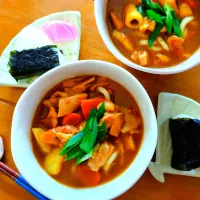 カレーうどんでお昼ご飯💕|さらママさん