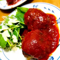 ”ハンバーグ＆ベビーリーフ・サラダ”＠ 自宅飯|平大さん