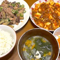 今宵は中華な気分　麻婆豆腐と茄子とオクラの豚肉オイスター炒め| masaさん