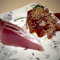 ハマチの刺身と漬け|たけさん