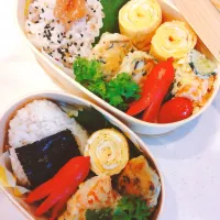お弁当🌸ひじきつくね、ロール玉子、ポテトサラダ、タコさんウインナー|samさん