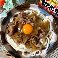 すき焼き風冷たいうどん✨