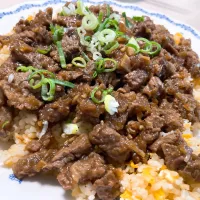 ビーフガーリックチャーハン(父作)|にょきさん