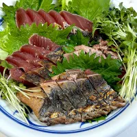 静岡産　わら焼きカツオタタキ|ヒロミ🏝🏝🏝🌺🏄🌊🐬🏄‍♀️🏄‍♂️🍹🐠👙🌺さん
