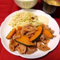 かぼちゃと豚肉の甘辛炒め| 万葉さん