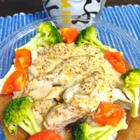 蒸し鶏むね肉のつぶみそマスタードソース|setuさん