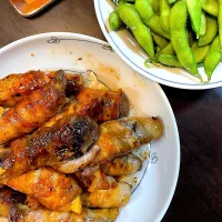 茄子の肉巻き、枝豆|DKさん
