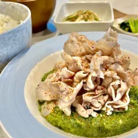 冷しゃぶ、おろし胡瓜。他