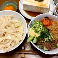 ひもかわうどんとネバネバな薬味たち| masaさん