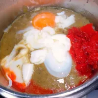 生タマゴ乗せ野菜粉砕甘口カレーライス|darkbaronさん