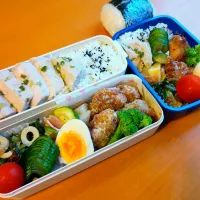 次男・私弁当&おにぎり|tamagomagomagoさん