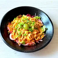 大豆のお肉で焼うどん。 ＆グリーンスピカ|tap.rinさん