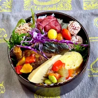 ハンバーグ、フキとタケノコ|めみさん