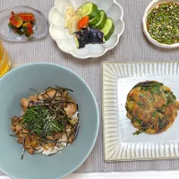 焼き鳥丼とチヂミ|みぃみぃさん