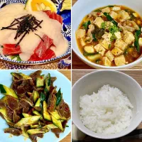 「マグロブツの山掛けde晩酌」
砂肝と胡瓜のピリ辛和え
麻婆豆腐を添えて 晩ごはん| ばくあんしゃさん