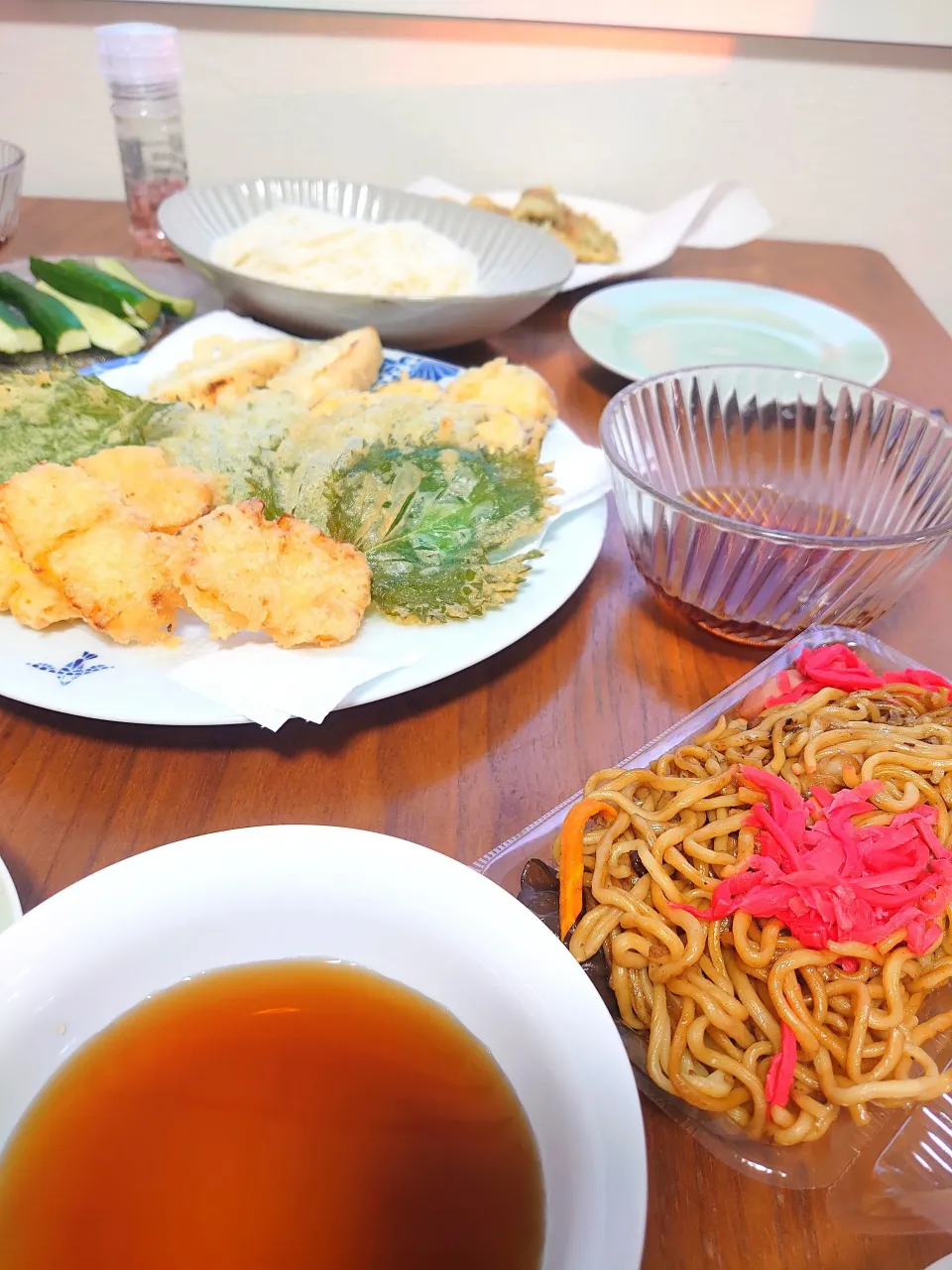 天ぷら、素麺、屋台の焼きそば|はるさん