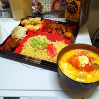 中華弁当には、トマト中華スープ🍅|masaki .fさん