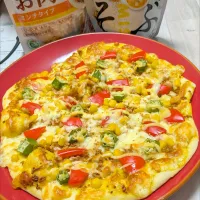 夏野菜と大豆ミートのつぶみそカレーマヨ🍕|ひとみんΨ(*´∀｀)Ψさん