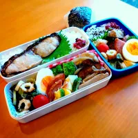次男・私弁当&おにぎり|tamagomagomagoさん