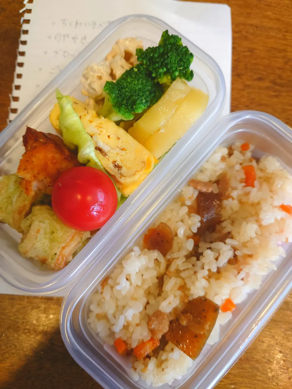 まぜごはんとチクワ磯辺揚げ弁当|とまさん