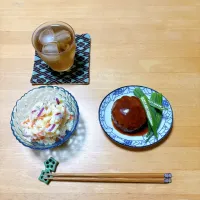 ハンバーグとポテサラ|ちゃみこさん