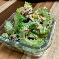 ゴーヤのツナ塩昆布和え　ゴーヤ大好き💕